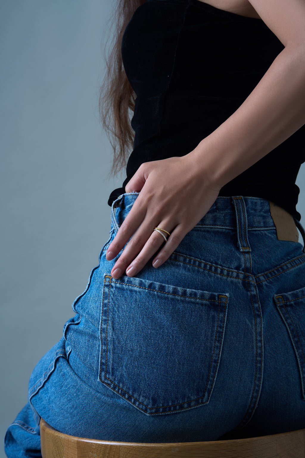 Oblique Stone Setting Gold Ring