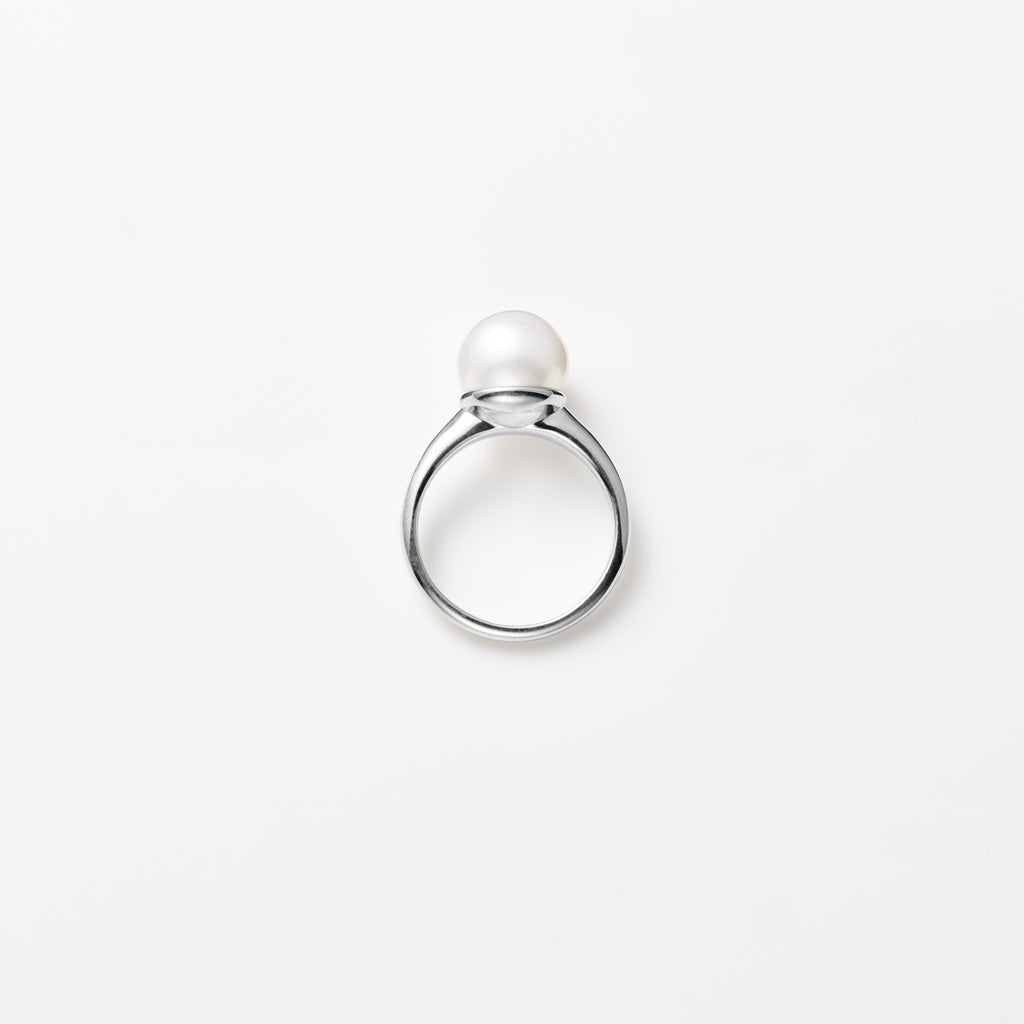 Modern Pearl Silver Ring