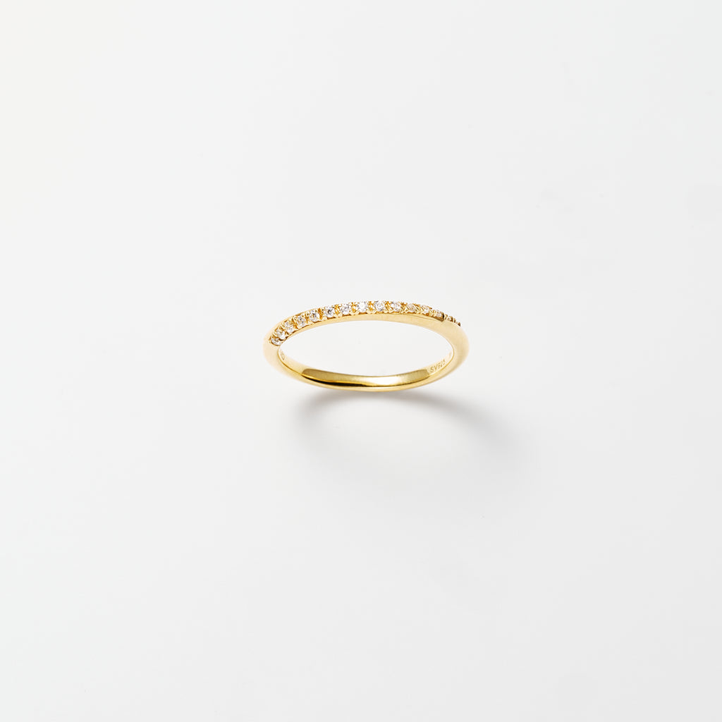 Oblique Stone Setting Gold Ring