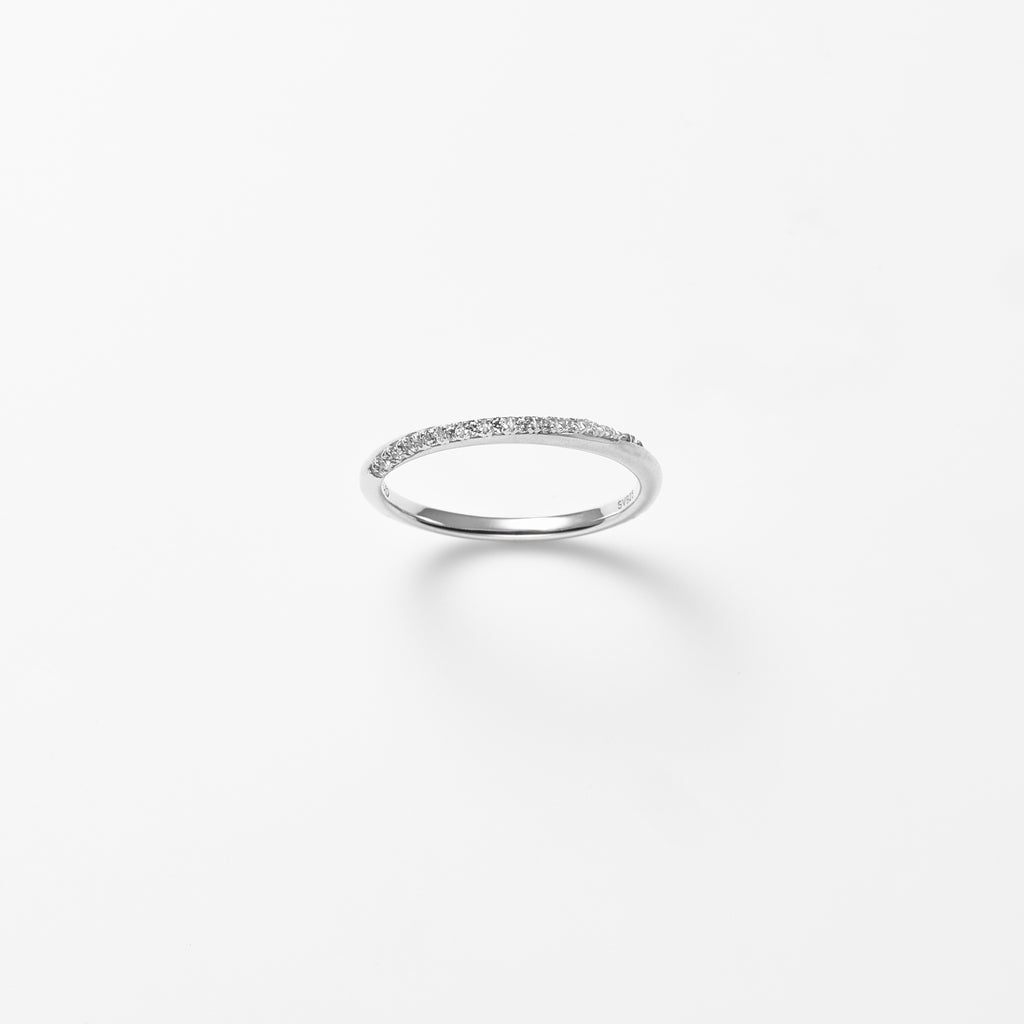Oblique Stone Setting Silver Ring
