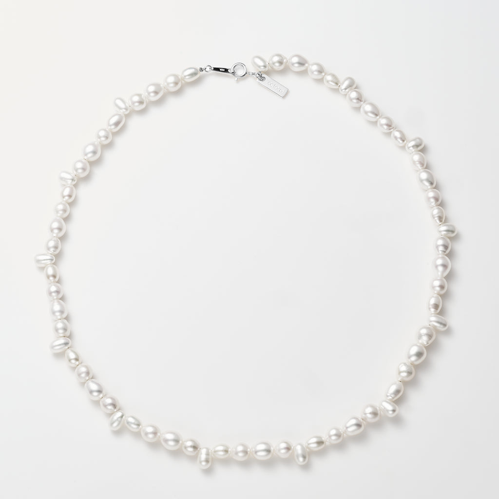 Baroque Pearl Necklace-Silver