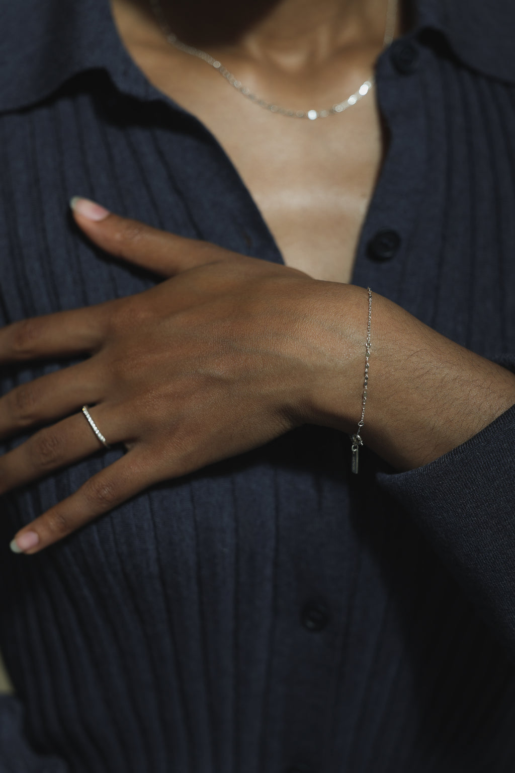 Silver Petal Link Bracelet