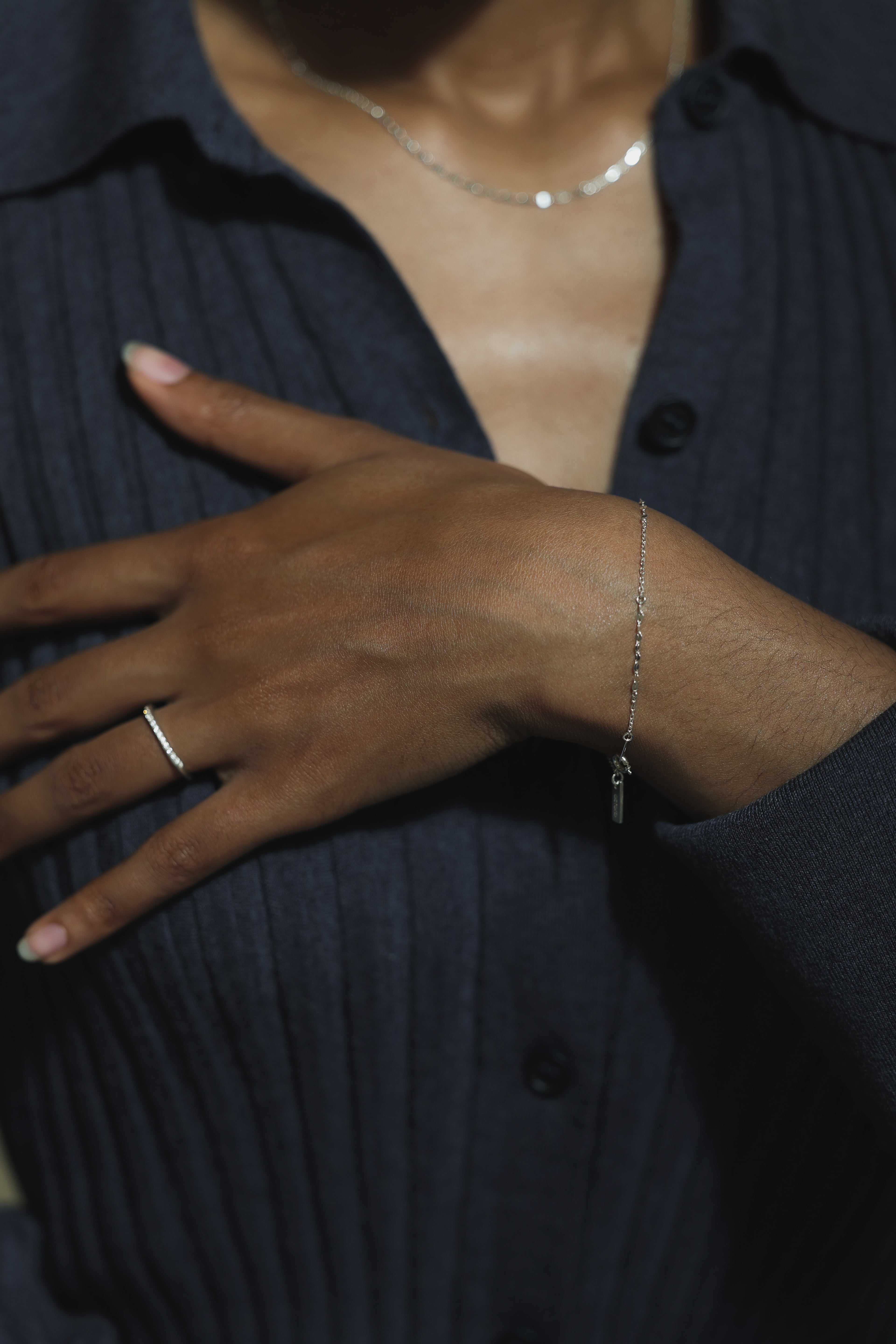 Silver Petal Link Bracelet