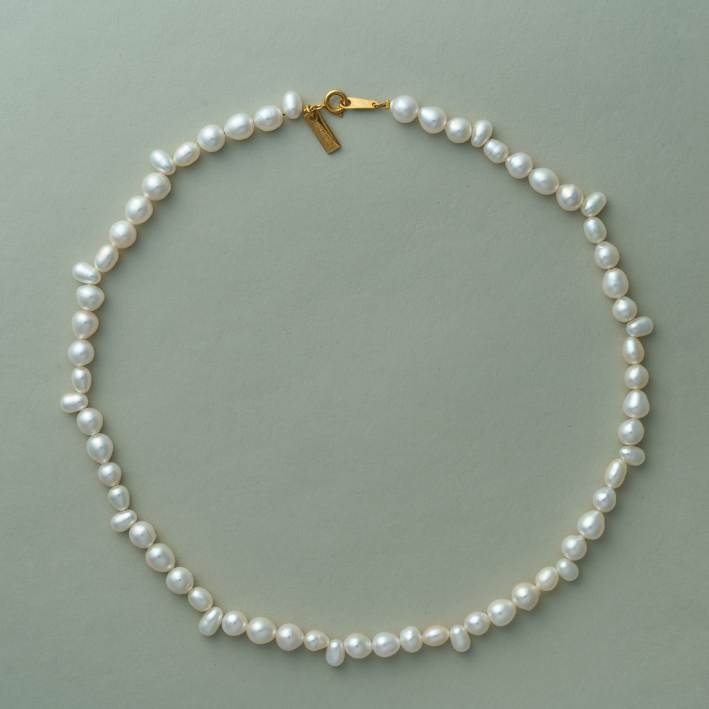 Baroque Pearl Necklace-Gold